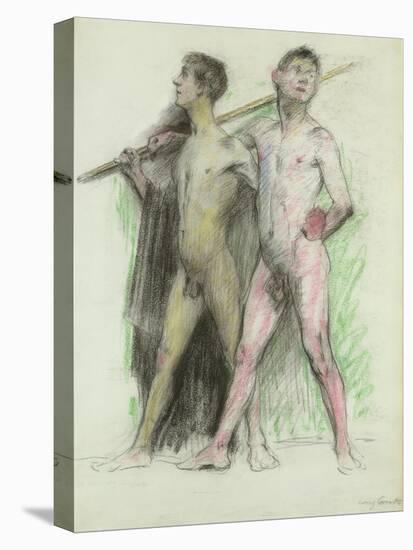 Study of Two Male Figures-Lovis Corinth-Stretched Canvas