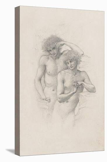 Study of Two Male Nudes for 'Arthur in Avalon', C. 1885-Edward Burne-Jones-Stretched Canvas