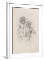 Study of Two Male Nudes for 'Arthur in Avalon', C. 1885-Edward Burne-Jones-Framed Giclee Print