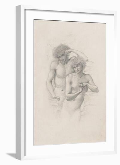 Study of Two Male Nudes for 'Arthur in Avalon', C. 1885-Edward Burne-Jones-Framed Giclee Print