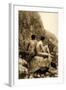 Study of Two Male Nudes Sitting Back to Back, C.1898-Wilhelm Von Gloeden-Framed Photographic Print