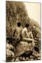 Study of Two Male Nudes Sitting Back to Back, C.1898-Wilhelm Von Gloeden-Mounted Photographic Print