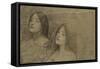 Study of Two Nymphs for 'Hylas and the Nymphs'-John William Waterhouse-Framed Stretched Canvas