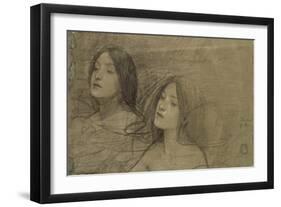 Study of Two Nymphs for 'Hylas and the Nymphs'-John William Waterhouse-Framed Giclee Print