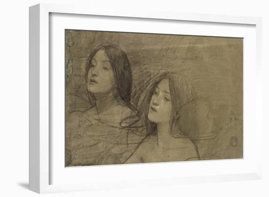 Study of Two Nymphs for 'Hylas and the Nymphs'-John William Waterhouse-Framed Giclee Print