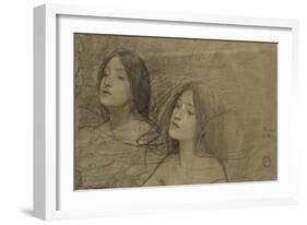 Study of Two Nymphs for 'Hylas and the Nymphs'-John William Waterhouse-Framed Giclee Print