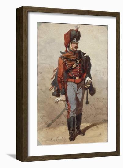 Study of Uniforms Drawing by Stanislao Grimaldi Del Poggetto-null-Framed Giclee Print