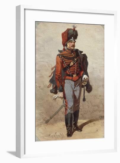 Study of Uniforms Drawing by Stanislao Grimaldi Del Poggetto-null-Framed Giclee Print