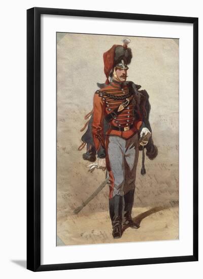 Study of Uniforms Drawing by Stanislao Grimaldi Del Poggetto-null-Framed Giclee Print