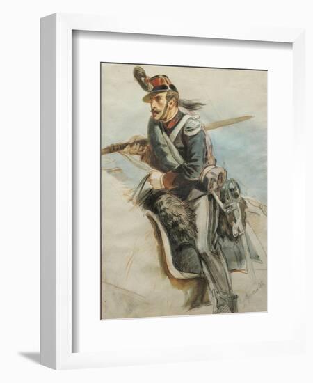 Study of Uniforms, Drawing by Stanislao Grimaldi Del Poggetto-null-Framed Giclee Print