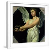 Study of Victory for the Apotheosis of Homer, 1826-27-Jean-Auguste-Dominique Ingres-Framed Giclee Print