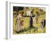 Study of Washers at Eragny; Les Laveuses, Etude, a Eragny, c.1901-Camille Pissarro-Framed Giclee Print