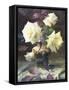 Study of White Roses-Frans Mortelmans-Framed Stretched Canvas