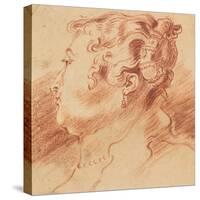 Study of Woman's Head, C. 1725-Jean Antoine Watteau-Stretched Canvas