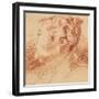 Study of Woman's Head, C. 1725-Jean Antoine Watteau-Framed Premium Giclee Print