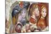 Study of Young Girls; Etudes De Jeunes Filles-Pierre-Auguste Renoir-Mounted Giclee Print