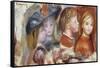 Study of Young Girls; Etudes De Jeunes Filles-Pierre-Auguste Renoir-Framed Stretched Canvas