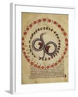 Study on the Phases of the Sun and Moon, Miniature from a Latin Manuscript-null-Framed Giclee Print