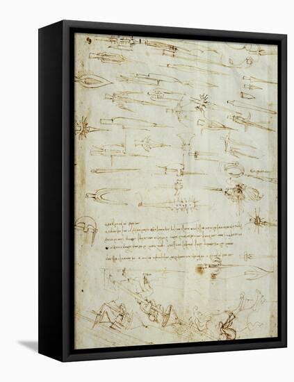 Study on War-Leonardo da Vinci-Framed Stretched Canvas