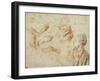 Study, Red Chalk Drawing, Pencil and Black Chalk-Jean Antoine Watteau-Framed Giclee Print