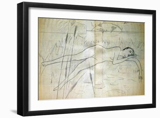 Study-Telemaco Signorini-Framed Giclee Print