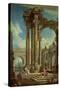 Studying Perspective Among Roman Ruins-Antonio Visentini-Stretched Canvas