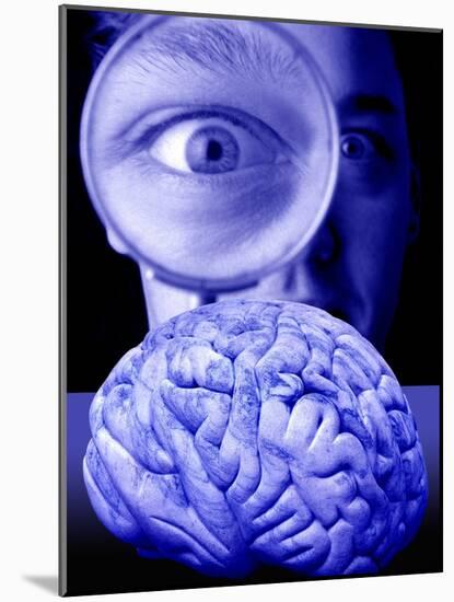 Studying the Brain, Conceptual Image-Victor De Schwanberg-Mounted Photographic Print
