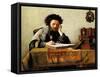 Studying the Talmud-Isidor Kaufmann-Framed Stretched Canvas