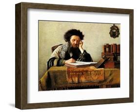 Studying the Talmud-Isidor Kaufmann-Framed Art Print