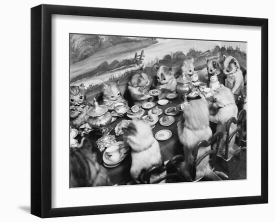 Stuffed Kittens Lunch-null-Framed Photographic Print