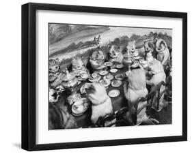 Stuffed Kittens Lunch-null-Framed Photographic Print