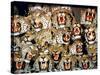 Stuffed Tiger Trophy Heads of Big Game Hunters Are Piled Up in Paul Zimmerman's Taxidermy Shop-Loomis Dean-Stretched Canvas
