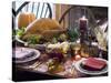 Stuffed Turkey on Thanksgiving Table (USA)-null-Stretched Canvas