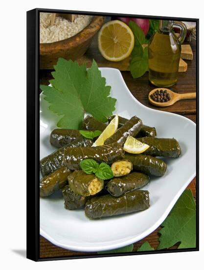 Stuffed Vine Leaves, Dolmades, Arabic Countries, Arabic Cooking, Greek Food, Turkish Food-Nico Tondini-Framed Stretched Canvas