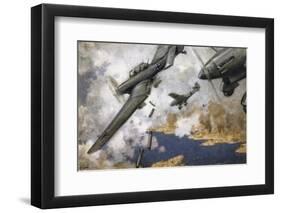 "Stuka" Dive- Bombers Attack the Island of Malta a Vital Allied Base-Schnurpel-Framed Photographic Print