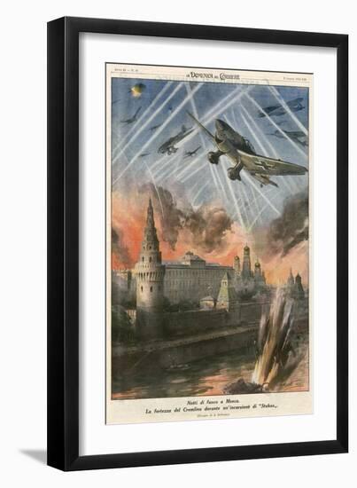 Stukas Bomb Moscow-Achille Beltrame-Framed Art Print