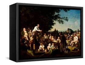 Stump Speaking, 1853–54-George Caleb Bingham-Framed Stretched Canvas