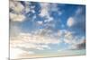 Stunning Autumn Blue Sky in Morning with White Clouds-Veneratio-Mounted Photographic Print