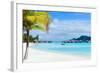 Stunning Beach and Beautiful View of Otemanu Mountain on Bora Bora Island-BlueOrange Studio-Framed Photographic Print