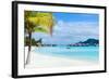 Stunning Beach and Beautiful View of Otemanu Mountain on Bora Bora Island-BlueOrange Studio-Framed Photographic Print