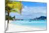 Stunning Beach and Beautiful View of Otemanu Mountain on Bora Bora Island-BlueOrange Studio-Mounted Photographic Print