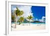 Stunning Beach and Beautiful View of Otemanu Mountain on Bora Bora Island-BlueOrange Studio-Framed Photographic Print