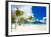 Stunning Beach and Beautiful View of Otemanu Mountain on Bora Bora Island-BlueOrange Studio-Framed Photographic Print