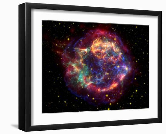 Stunning Composite Picture of Cas A,  Infrared Image from the Spitzer Space Telescope-null-Framed Premium Photographic Print