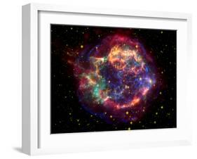 Stunning Composite Picture of Cas A,  Infrared Image from the Spitzer Space Telescope-null-Framed Photographic Print