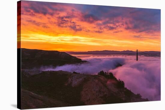 Stunning Epic Sunrise at Golden Gate Bridge, San Francisco-Vincent James-Stretched Canvas