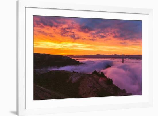 Stunning Epic Sunrise at Golden Gate Bridge, San Francisco-Vincent James-Framed Photographic Print