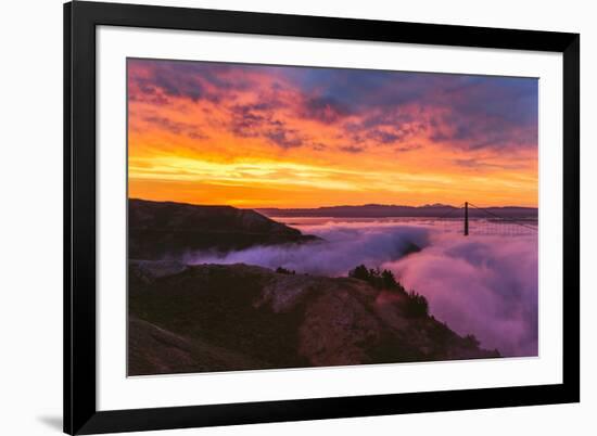 Stunning Epic Sunrise at Golden Gate Bridge, San Francisco-Vincent James-Framed Photographic Print