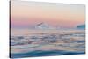 Stunning Iceberg Landscape with Midnight Sun Colors at Mouth ofIcefjord, Near Ilulissat, Greenland-Luis Leamus-Stretched Canvas