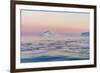 Stunning Iceberg Landscape with Midnight Sun Colors at Mouth ofIcefjord, Near Ilulissat, Greenland-Luis Leamus-Framed Photographic Print